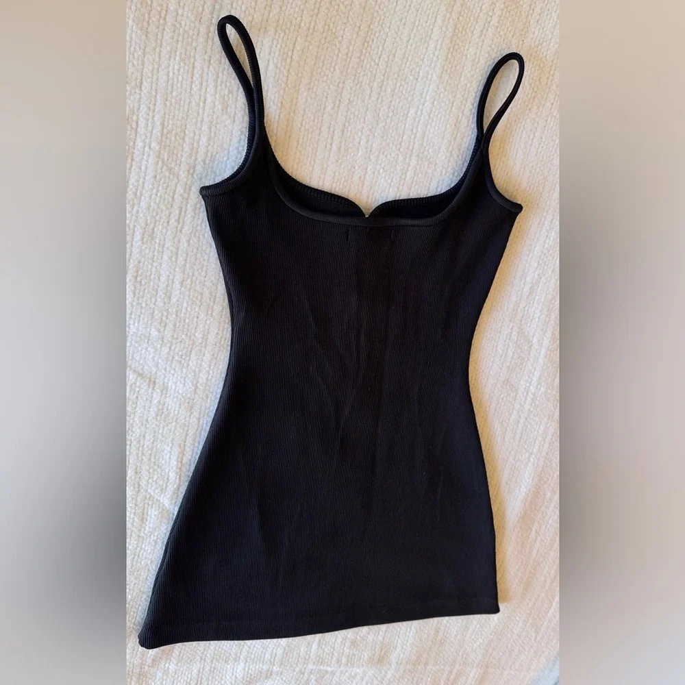 MACH & MACH Crystal Bow Ribbed Black Mini Dress - Picture 13 of 16